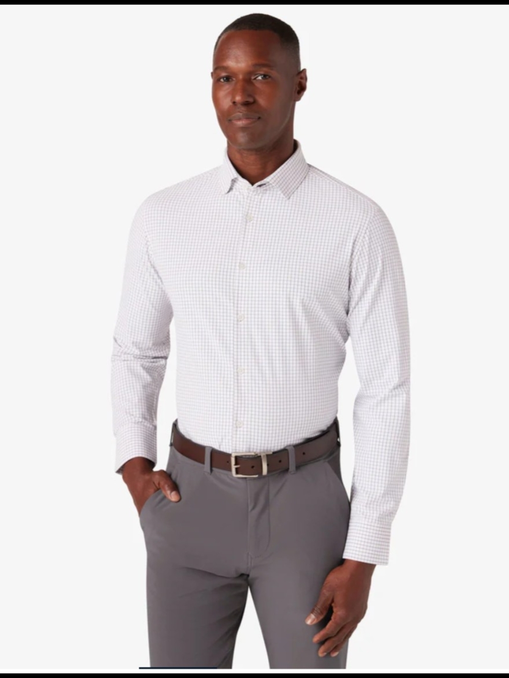 Mizzen + Main Leeward Men's Blue And Burgundy Check Dress Shirt